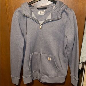 Women’s Carhartt relaxed fit heavyweight full zip hooded sweatshirt heather blue